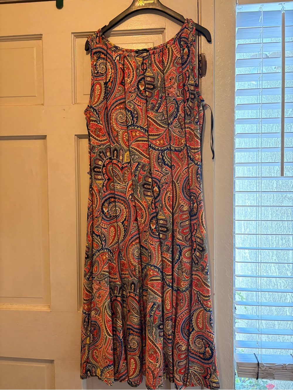 Forever Link Paisley Maxi Dress in Red, Navy & Cream